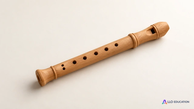 Une flûte en bois unie sur un fond clair, symbole de la voix particulière de Lina dans le groupe.