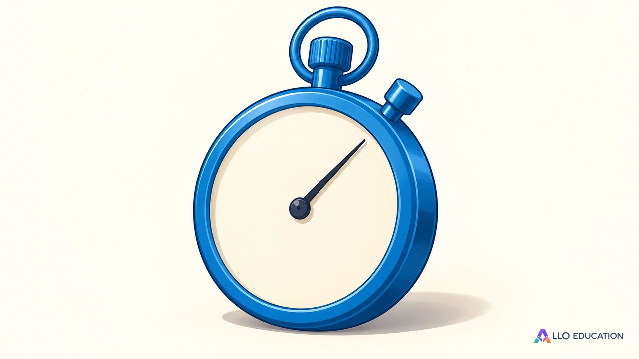 Un chronomètre mécanique bleu dessiné entier, avec cadran muet et sans inscription.